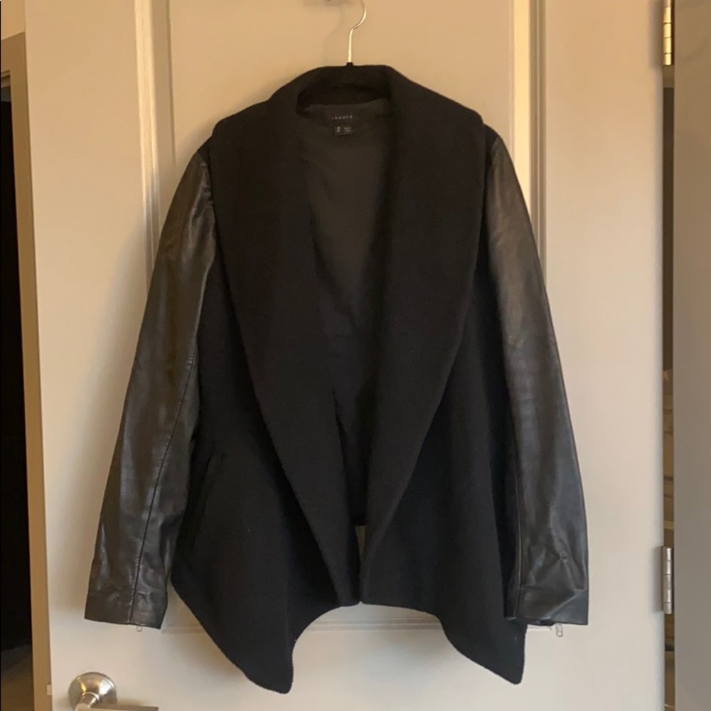 Theory Leather and Wool Jacket